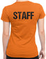 NYC FACTORY Staff Ladies Tee (Distressed, Orange, Women's Large)